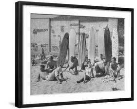 16 Yr. Old Surfer Kathy Kohner, with Her Friends-Allan Grant-Framed Premium Photographic Print