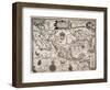 1600 Map of Spanish Territories in North America, Including Mexico, Cuba, California, and Florida-null-Framed Art Print
