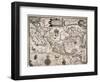 1600 Map of Spanish Territories in North America, Including Mexico, Cuba, California, and Florida-null-Framed Art Print