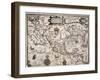 1600 Map of Spanish Territories in North America, Including Mexico, Cuba, California, and Florida-null-Framed Art Print