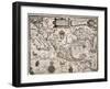 1600 Map of Spanish Territories in North America, Including Mexico, Cuba, California, and Florida-null-Framed Art Print