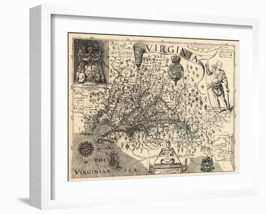 1606, Virginia and Jamestown Described by Captain John Smith, Virginia-null-Framed Giclee Print