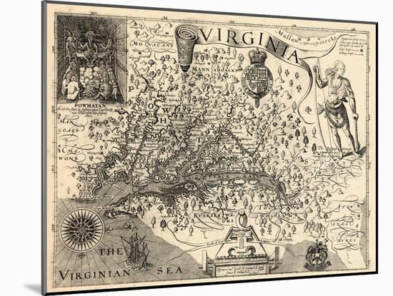 1606, Virginia and Jamestown Described by Captain John Smith, Virginia-null-Mounted Giclee Print