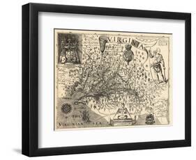 1606, Virginia and Jamestown Described by Captain John Smith, Virginia-null-Framed Giclee Print