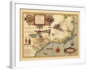 1619, South Carolina, North Carolina, Florida, Georgia, Virginia-null-Framed Premium Giclee Print