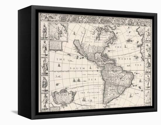 1626 Antique Map Of North And South America-Sergey-USSR-Framed Stretched Canvas