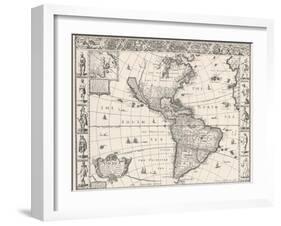 1626 Antique Map Of North And South America-Sergey-USSR-Framed Art Print