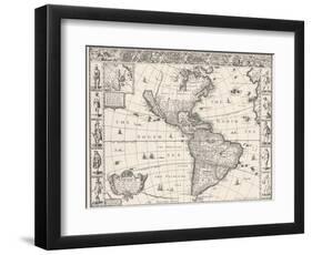 1626 Antique Map Of North And South America-Sergey-USSR-Framed Art Print