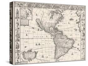 1626 Antique Map Of North And South America-Sergey-USSR-Stretched Canvas