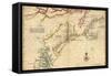 1639 Maps of British Colonies in North America, with Locations of Plymouth and Jamestown-null-Framed Stretched Canvas