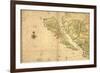 1650 Map of Baja California and Northwest Mexico, Showing California as an Island-null-Framed Premium Giclee Print
