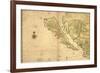 1650 Map of Baja California and Northwest Mexico, Showing California as an Island-null-Framed Premium Giclee Print