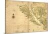 1650 Map of Baja California and Northwest Mexico, Showing California as an Island-null-Mounted Premium Giclee Print