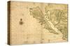 1650 Map of Baja California and Northwest Mexico, Showing California as an Island-null-Stretched Canvas