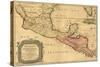 1656 Map of Central America and Mexico, Showing Many Modern Place Names and Boundaries-null-Stretched Canvas