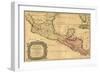 1656 Map of Central America and Mexico, Showing Many Modern Place Names and Boundaries-null-Framed Art Print