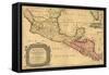 1656 Map of Central America and Mexico, Showing Many Modern Place Names and Boundaries-null-Framed Stretched Canvas