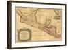 1656 Map of Central America and Mexico, Showing Many Modern Place Names and Boundaries-null-Framed Art Print