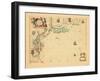 1675, A Chart/of the Sea coasts of/NEW=-ENGLAND/NEW=JARSEY VIRGINIA/MARYLAND and CAROLINA-null-Framed Giclee Print