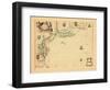 1675, A Chart/of the Sea coasts of/NEW=-ENGLAND/NEW=JARSEY VIRGINIA/MARYLAND and CAROLINA-null-Framed Giclee Print