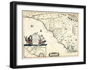 1682, North Carolina and South Carolina State Map, North Carolina, United States-null-Framed Giclee Print