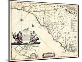 1682, North Carolina and South Carolina State Map, North Carolina, United States-null-Mounted Giclee Print