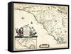 1682, North Carolina and South Carolina State Map, North Carolina, United States-null-Framed Stretched Canvas