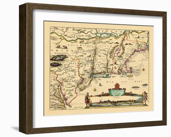 1684, Connecticut, Maine, Massachusetts, New Hampshire, New Jersey, New York, Rhode Island, Vermont-null-Framed Giclee Print