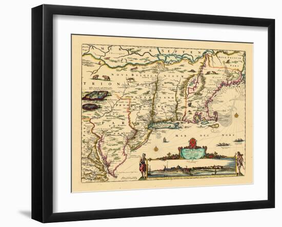 1684, Connecticut, Maine, Massachusetts, New Hampshire, New Jersey, New York, Rhode Island, Vermont-null-Framed Giclee Print