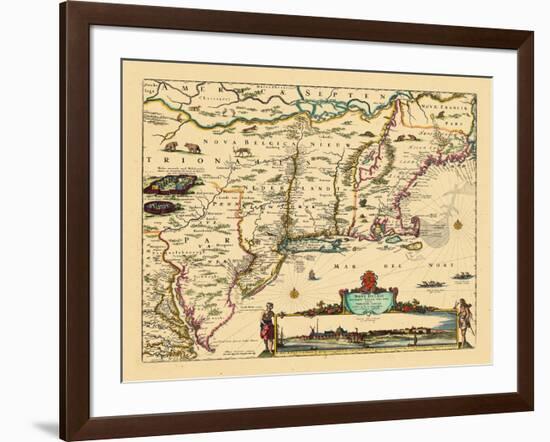 1684, Connecticut, Maine, Massachusetts, New Hampshire, New Jersey, New York, Rhode Island, Vermont-null-Framed Giclee Print