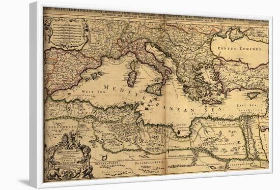 1685 Map of the Mediterranean Sea and Coastal Lands-null-Framed Art Print