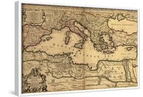 1685 Map of the Mediterranean Sea and Coastal Lands-null-Framed Art Print