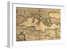 1685 Map of the Mediterranean Sea and Coastal Lands-null-Framed Art Print