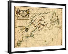 1687, Connecticut, Maine, Maryland, Massachusetts, New Brunswick, New Hampshire, New Jersey-null-Framed Giclee Print