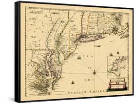 1690, New England, Connecticut, Maine, Massachusetts, New Hampshire, New Jersey, New York-null-Framed Stretched Canvas