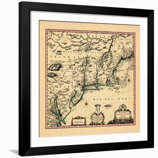 1694, Connecticut, Maine, Maryland, Massachusetts, New Hampshire, New Jersey, New York-null-Framed Giclee Print