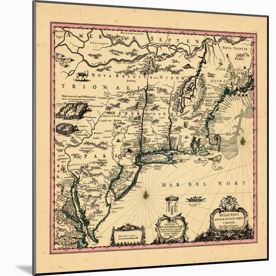 1694, Connecticut, Maine, Maryland, Massachusetts, New Hampshire, New Jersey, New York-null-Mounted Giclee Print