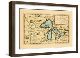 1696, Illinois, Indiana, Michigan, Minnesota, New York, Ohio, Ontario, Pennsylvania, Wisconsin-null-Framed Giclee Print