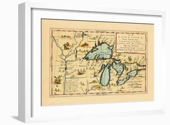 1696, Illinois, Indiana, Michigan, Minnesota, New York, Ohio, Ontario, Pennsylvania, Wisconsin-null-Framed Giclee Print