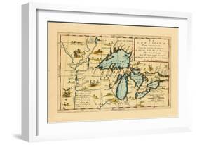 1696, Illinois, Indiana, Michigan, Minnesota, New York, Ohio, Ontario, Pennsylvania, Wisconsin-null-Framed Giclee Print