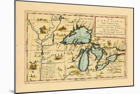 1696, Illinois, Indiana, Michigan, Minnesota, New York, Ohio, Ontario, Pennsylvania, Wisconsin-null-Mounted Giclee Print