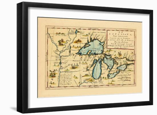 1696, Illinois, Indiana, Michigan, Minnesota, New York, Ohio, Ontario, Pennsylvania, Wisconsin-null-Framed Premium Giclee Print