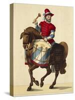 16th Century German Drummer Wearing Colors of Bavaria, 1842-null-Stretched Canvas