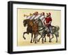 16th Century German Trumpet Players Wearing Colors of Bavaria Accompanying Knights at Tournament-null-Framed Giclee Print