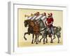 16th Century German Trumpet Players Wearing Colors of Bavaria Accompanying Knights at Tournament-null-Framed Giclee Print