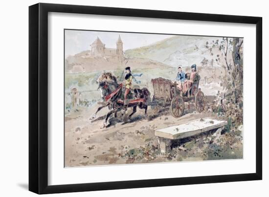 16th Century Horse Drawn Open Carriage, 1886-Armand Jean Heins-Framed Giclee Print