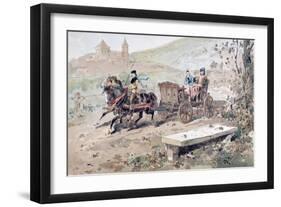 16th Century Horse Drawn Open Carriage, 1886-Armand Jean Heins-Framed Giclee Print