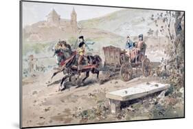 16th Century Horse Drawn Open Carriage, 1886-Armand Jean Heins-Mounted Giclee Print