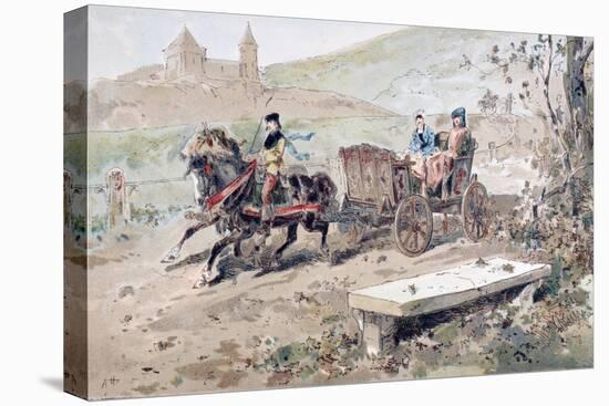 16th Century Horse Drawn Open Carriage, 1886-Armand Jean Heins-Stretched Canvas