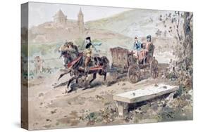 16th Century Horse Drawn Open Carriage, 1886-Armand Jean Heins-Stretched Canvas